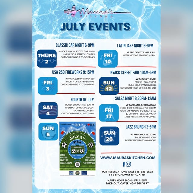 JULY EVENTS — Maura's Kitchen