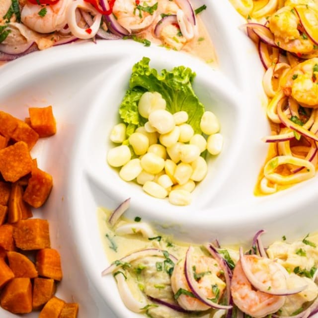 Ceviche Sampler.