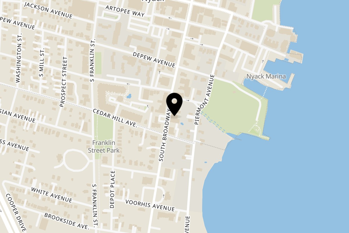 Map showing the location of Maura's Kitchen on 81 S Broadway in Nyack